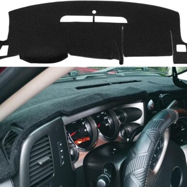 Dash Cover Mat for 2007-2013 Chevy Silverado 1500 LT/WT (07-13 Black) Y74