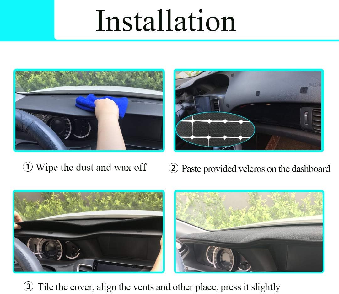 Dash Cover Mat for 2007-2013 Chevy Silverado 1500 LT/WT (07-13 Black) Y74 - Image 8