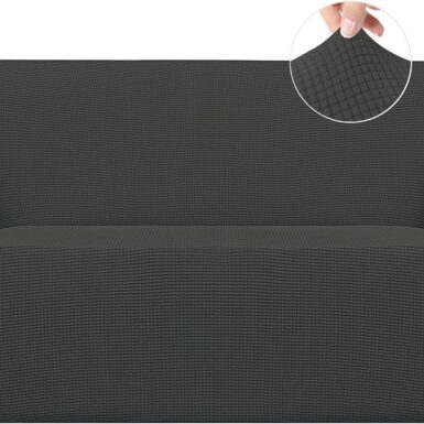 Easy-Going Stretch Loveseat Couch Covers Washable Dark Gray