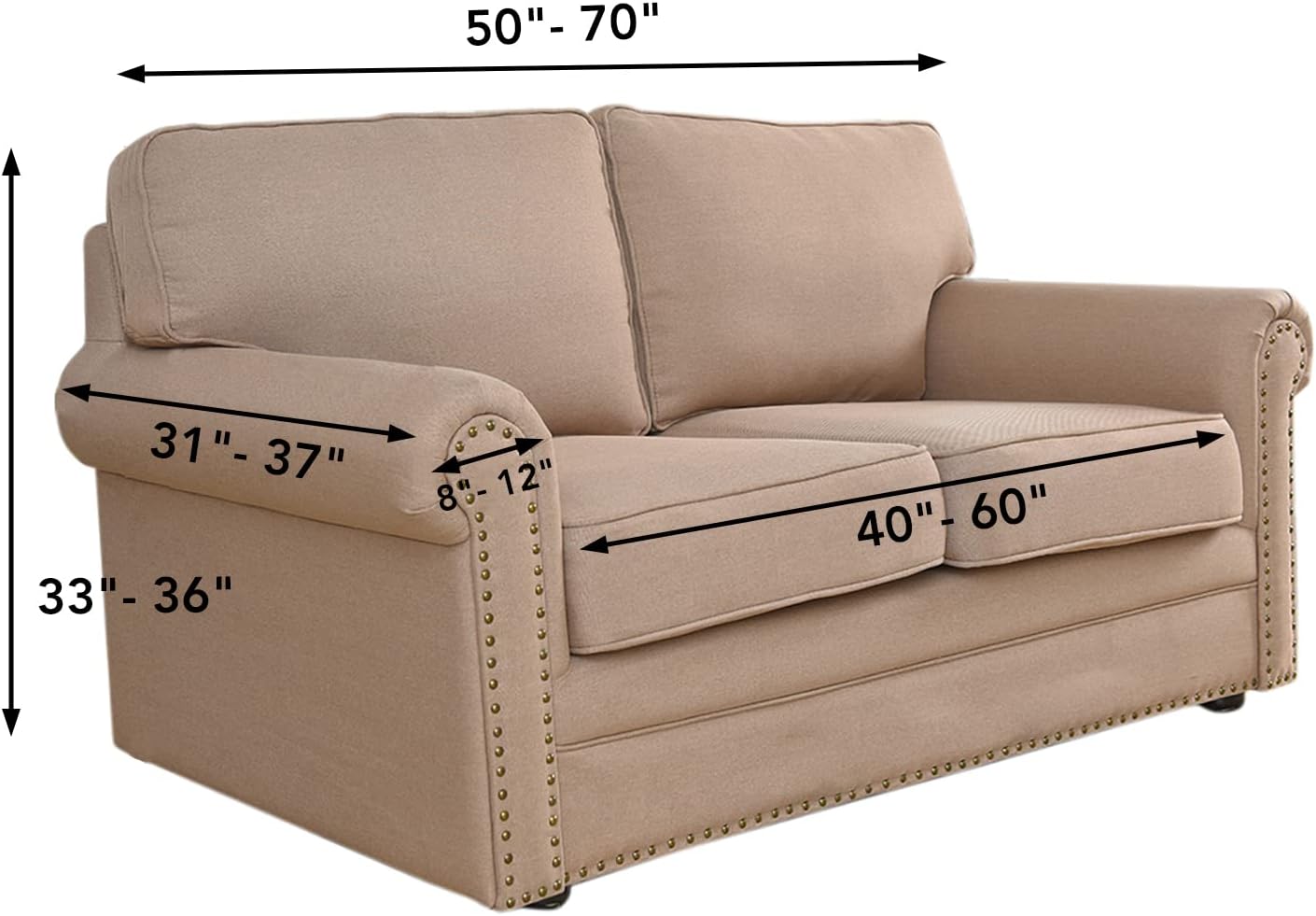 Easy-Going Stretch Loveseat Couch Covers Washable Dark Gray - Image 6