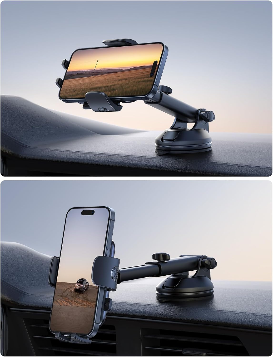 Lamicall Car Phone Holder Military-Grade Suction Cup Dashboard Windshield - Image 7